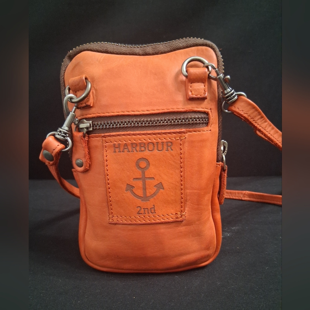 Harbour 2nd Orange Genuine Leather Crossbody Benita Bag Wallet